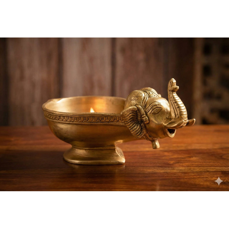 Metal Lamp Base Lamp, Natural Brass