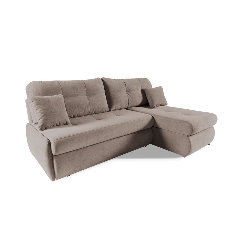 Tassie 4 Seater Velvet Sofa Bed, BEIGE