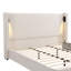 Base de lit rembourrée avec tête de lit haute à oreilles, lampe de lecture et port USB-1198258054