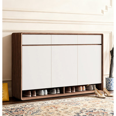 Rangement à chaussures moderne et minimaliste en bois massif