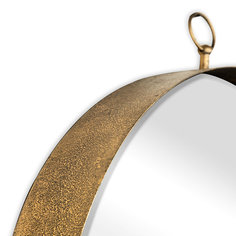 24"X28" Iron Frame Gold Mirror. Make A Statement In Living Room, Bedroom, Vanity, Entryway, Hallway Round Upgrade Your Appearance
