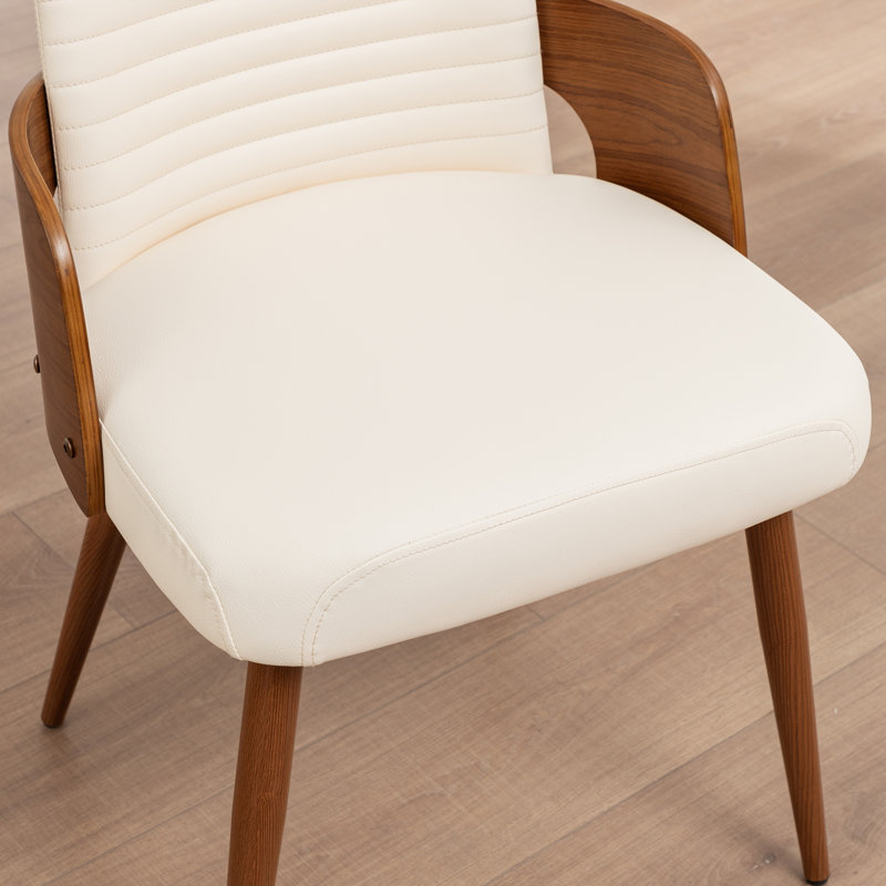 Carman Upholstered Dining Chair, Faux Leather Beige