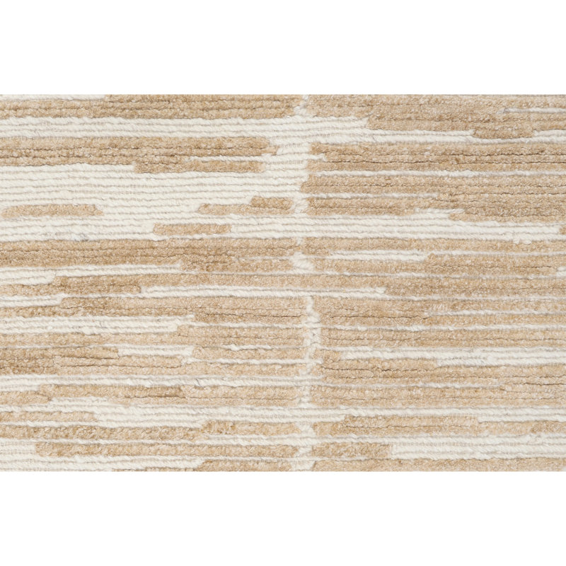 Tapis blanc et cuivre noué à la main de haute qualité, Rectangle 10 pi x 14 pi