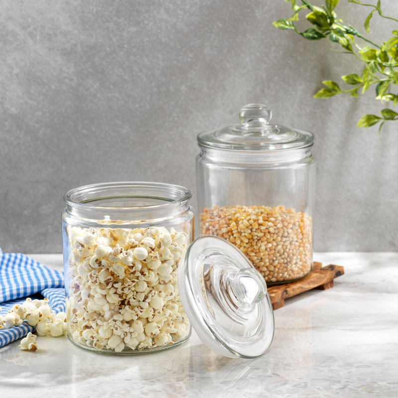 Bocal à biscuits en verre avec couvercle hermétique JoyJolt, ensemble de 2, 67 oz