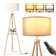 Light Brown Solid Wooden Floor Lamp with Storage Shelves, 12W Standing Lamp, E27 Bulb & Remote Control, Corner Light for Living Room Bedroom