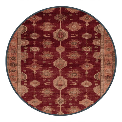 Machine Washable Overdyed Red Area Rug