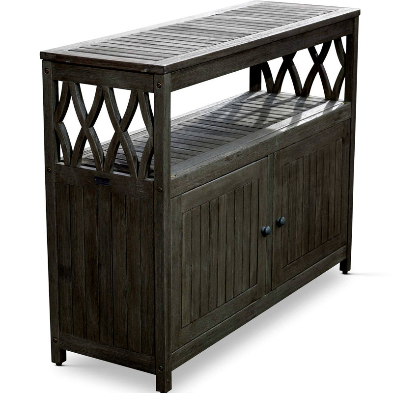 Agusta 41.53'' Solid Wood Sideboard, Gray