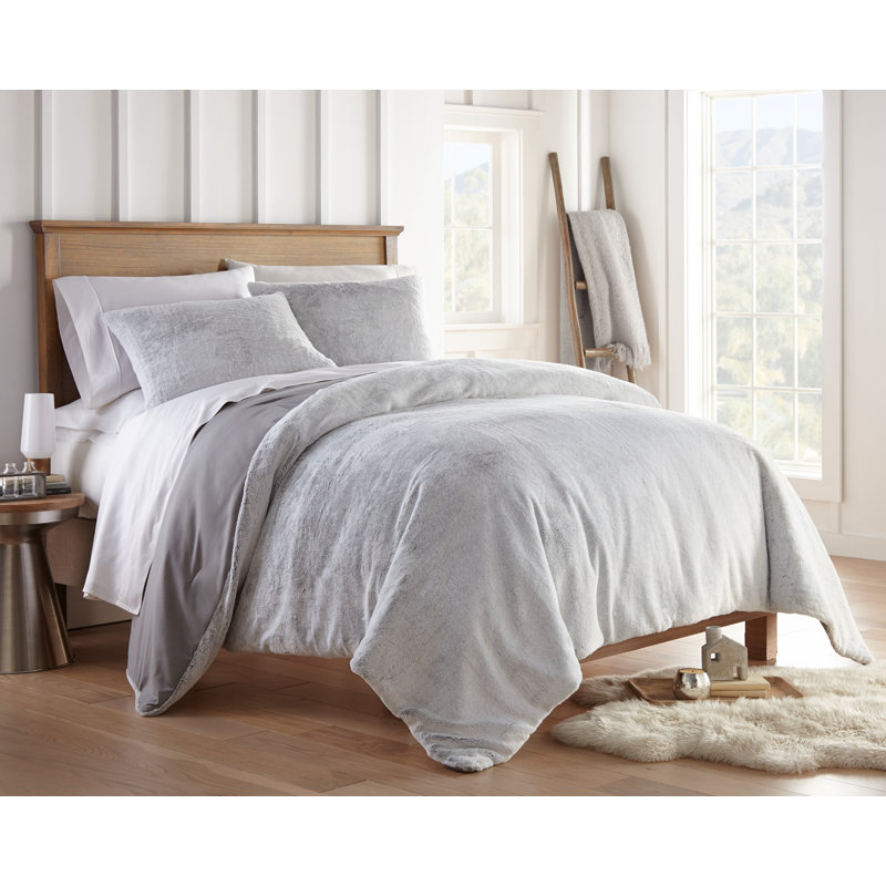 Vanessa 3 Piece Comforter Set, Gray, King