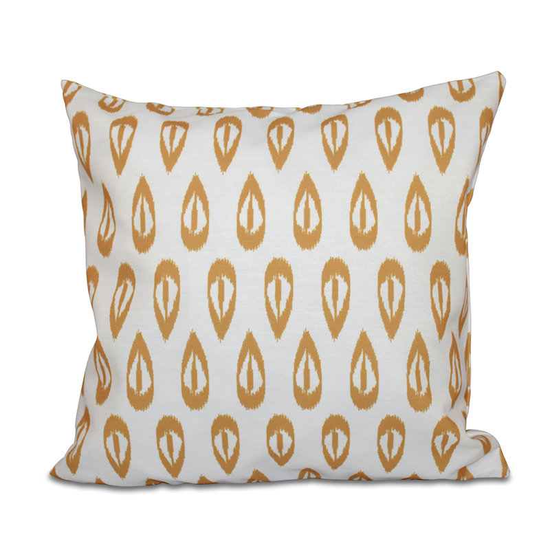Happy Hippy Ikat Outdoor Reversible Throw Pillow, 20" H x 20" W, Gold