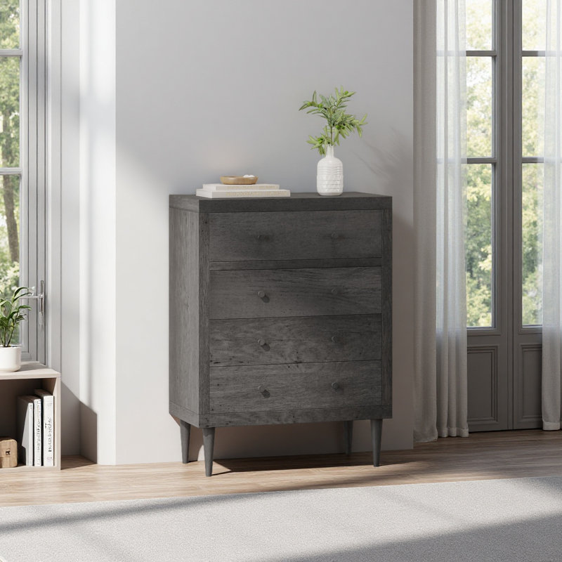 Commode nordique à 4 tiroirs, Gris