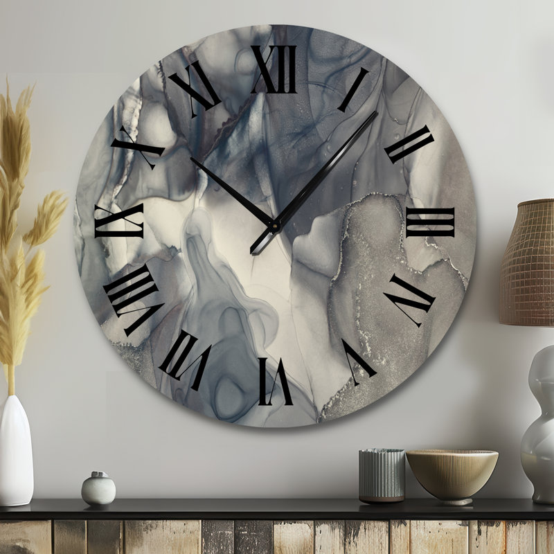 Horloge murale Tender, Grand, Gris / Noir
