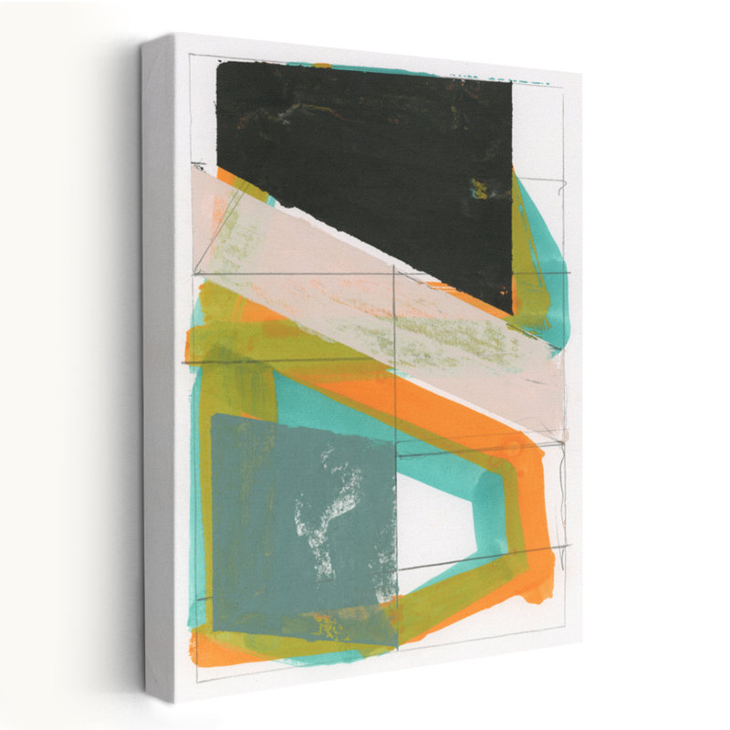 Gentle Geo II minimaliste; Forme géométrique moderne abstrait moderne, H 24 po x l 16 po