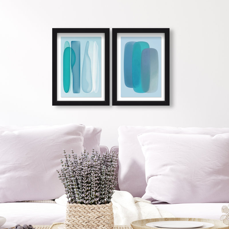 Glacier Gradients Set Set by Oliver Gal, 75"H x 51"W, Black Shadowbox