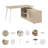 Bush Business Furniture Vista L Shaped Desk With Splayed Metal Legs And Low Storage Cabinet-103895027-103895026