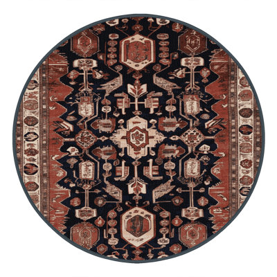 Machine Washable Persian Brown Area Rug