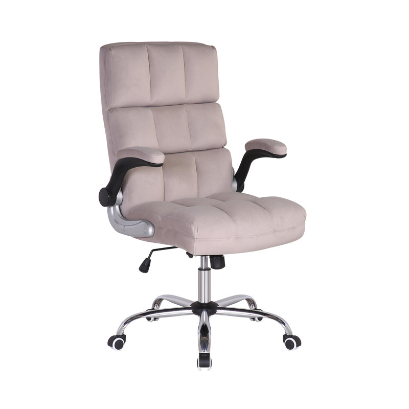 Chaise de bureau Kahaleel, Velours gris