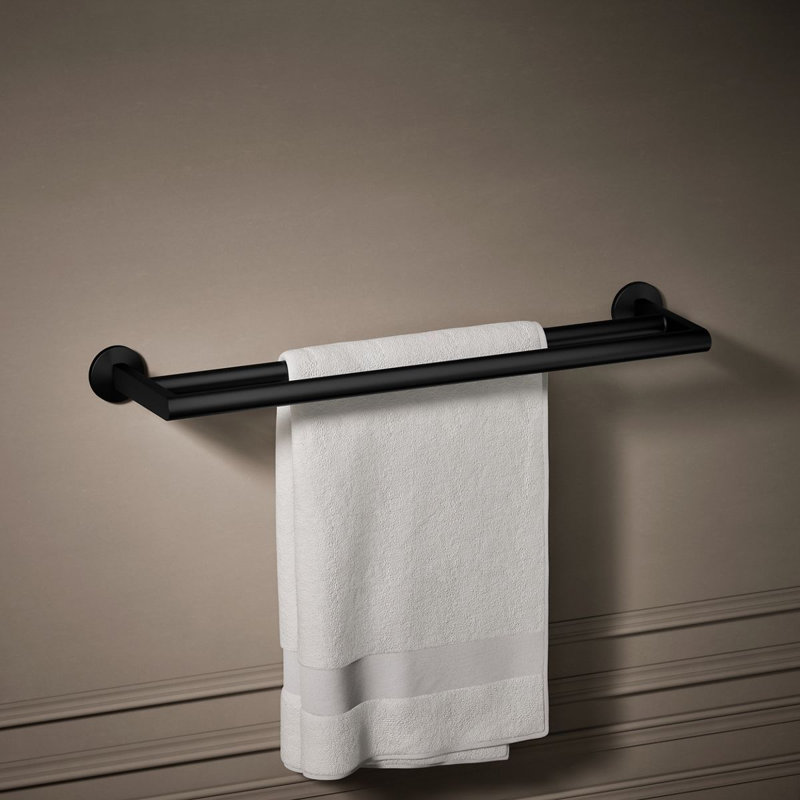 Components Double Towel Bar, Matte Black