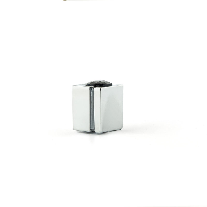 Square Knob, Black Crystal, Chrome