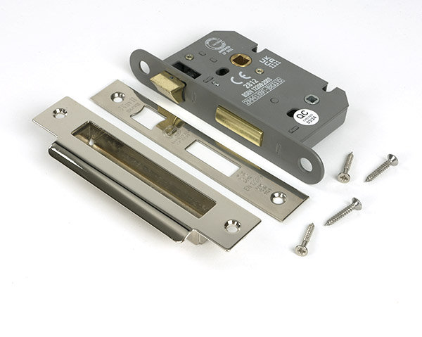 Heavy Duty Bathroom Lock, Polished Nickel