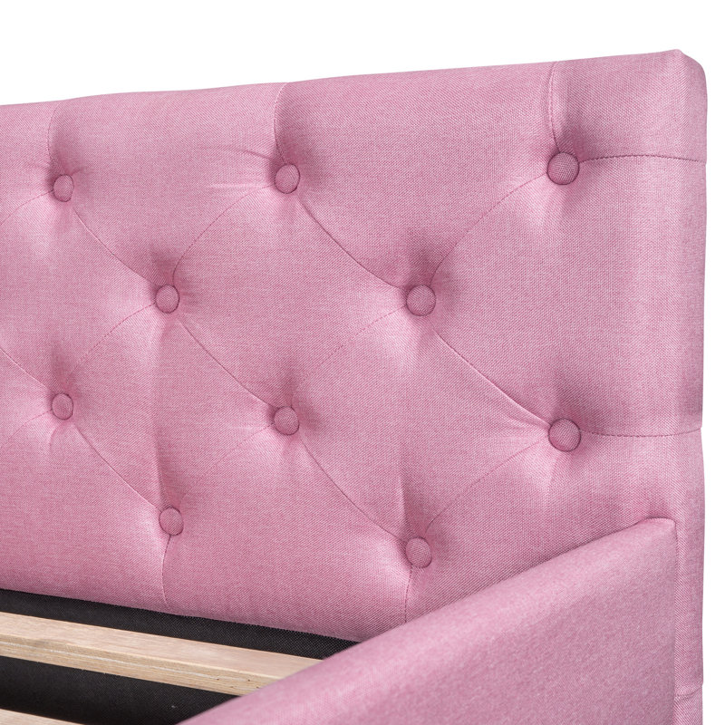Upholstered Tufted Button Platform Bed