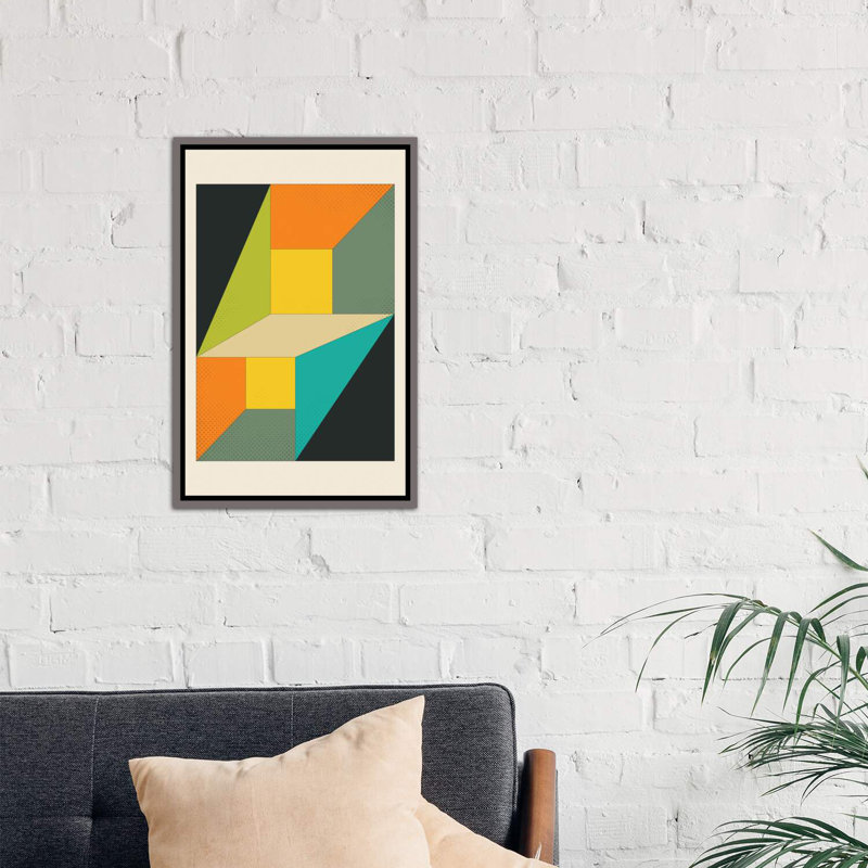 «Deja vu» par Jazzberry Blue - impression d'art graphique, Toile encadrée de bois rustique foncé, H 26 po x l 18 po x 1,5 po