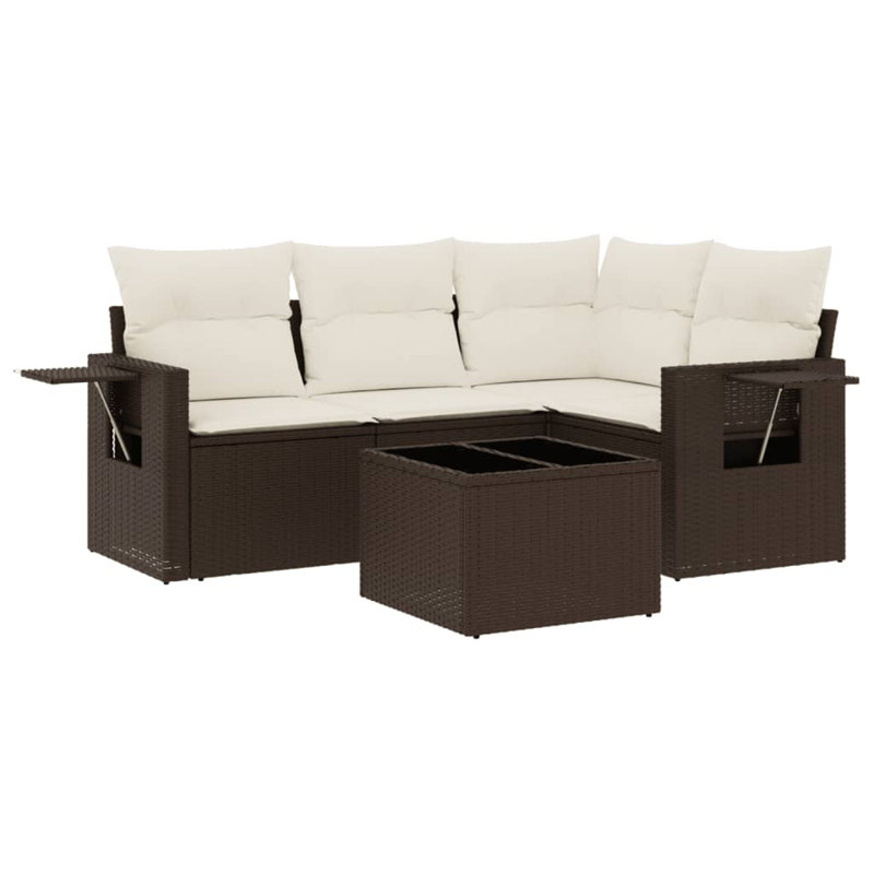 Vidaxl Garden Sofa Set Brown, Cream