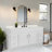 Concord 61 Inch Bathroom Vanity with Cultured Marble Top, Assembled, White