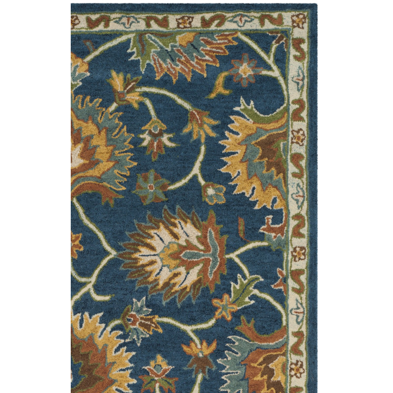 Tapis brun / bleu en laine touffeté à la main Cranmore, Rectangle 2 pi x 3 pi