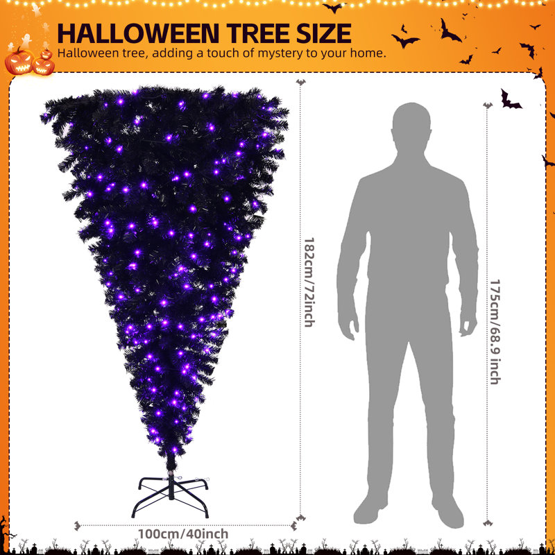 6 ft. Pre-Lit Upside Down Artificial Christmas Tree with 250 LED Lights
