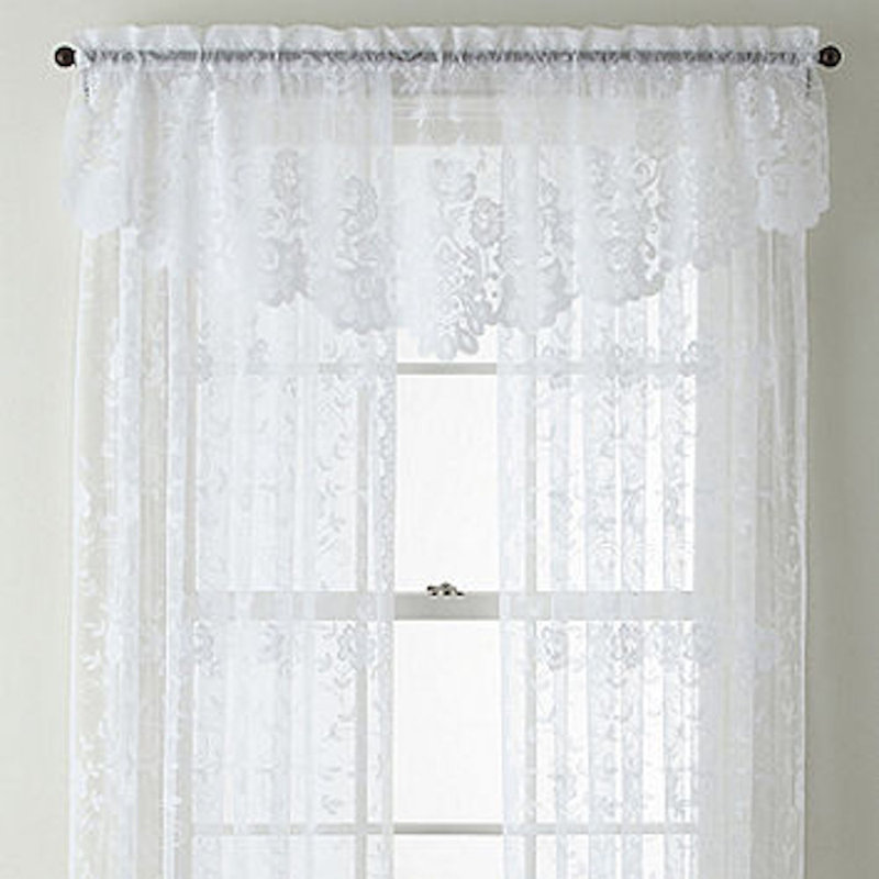 Nesbit Semi Sheer Curtain Single Panel, 56" W x 20" L, White