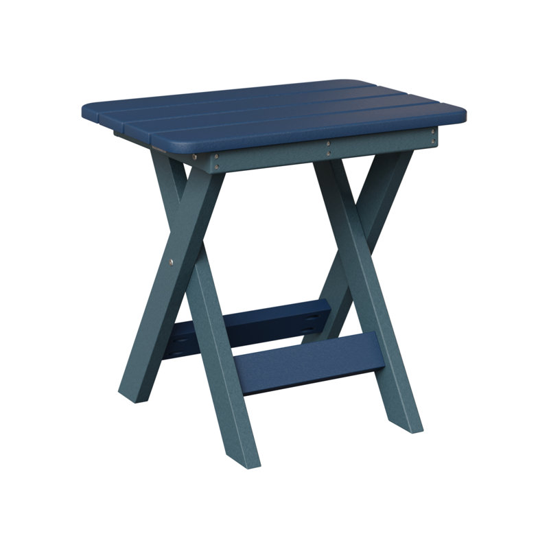 Berlin Gardens Folding End Table, Navy Blue, Slate