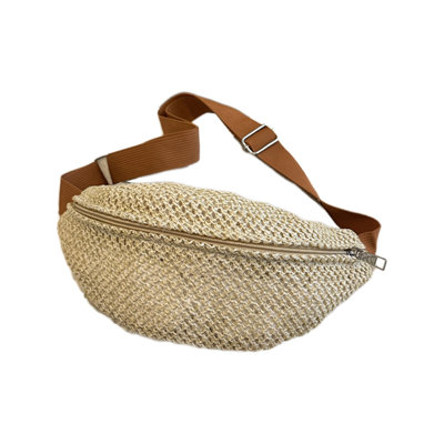 Backpack Handmade Woven Bag Woven Mini Waist Bag Women's Fashion Shoulder Chest Bag Grass Woven Bag