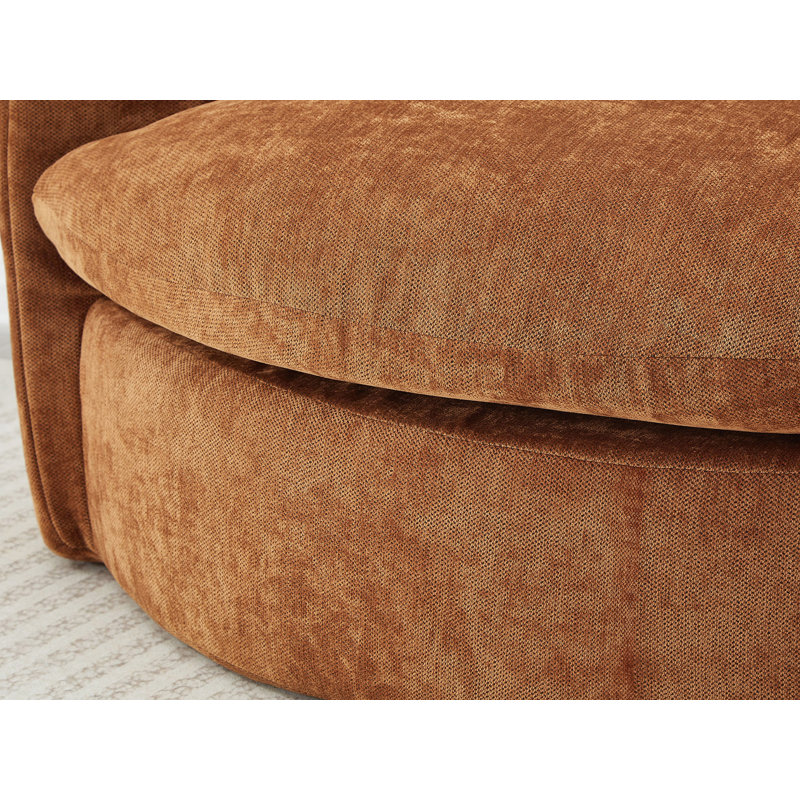 Fauteuil demi-tonneau rembourré avec 8 coussins, Orange