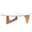 Table basse triangulaire en bois massif, noyer, Home Living, 50 po de profondeur, 31,1 po de largeur, 15,7 po de hauteur moderne en noyer 48,94 31,23 de largeur