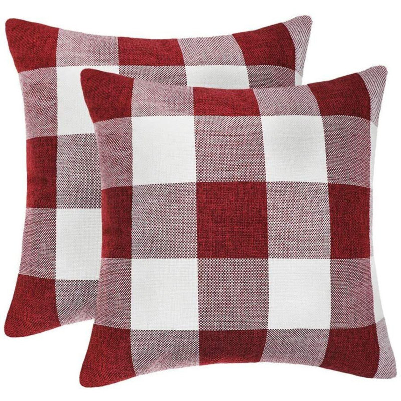 Housses de coussin Zulay Home, Rouge / blanc