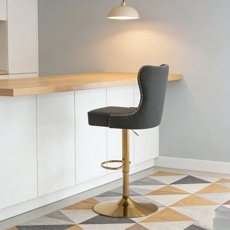 Tabouret de bar Juddson, tabourets de bar pivotants à haut dossier, chaises de bar pour comptoir de bar de café-restaurant