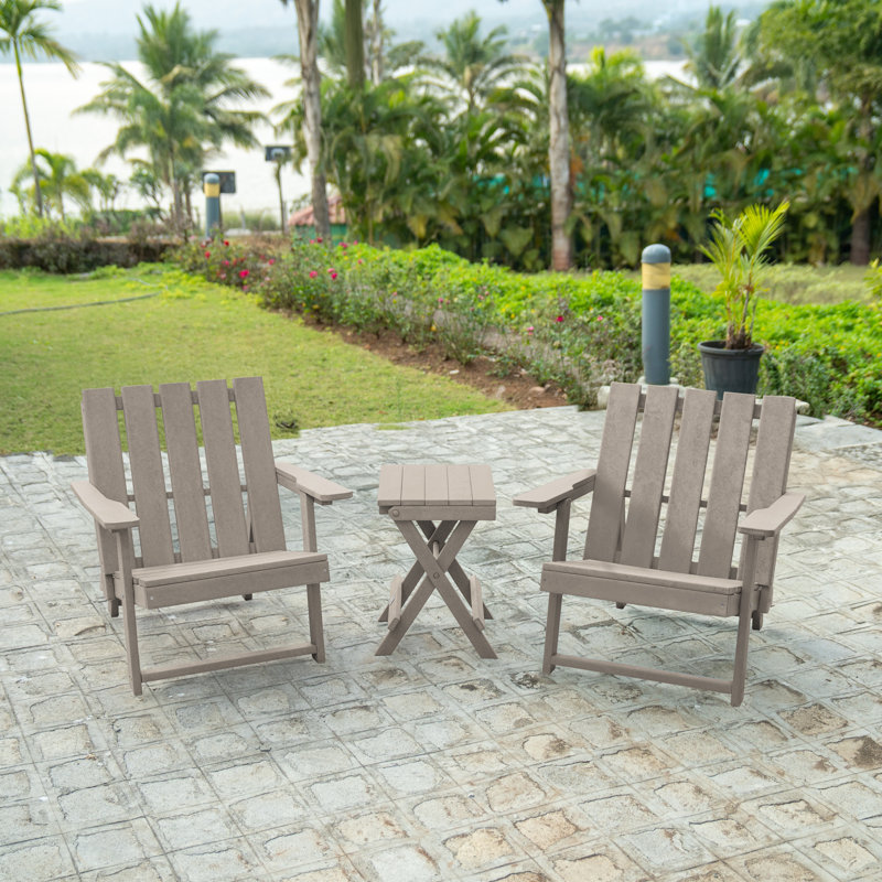 Amalfi Folding HDPE Outdoor Adirondack Chair, Sand
