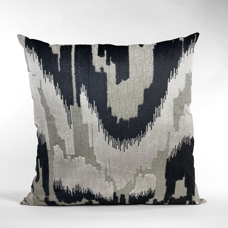 Plaid;Damask;Geometric;Ikat;Paisley Viscose;Polyester/Polyester Blend Outdoor Throw Pillow, 16" H x 16" W, Square