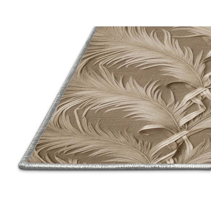 Tapis beige français lavable à la machine, Rectangle 8 pi x 12 pi