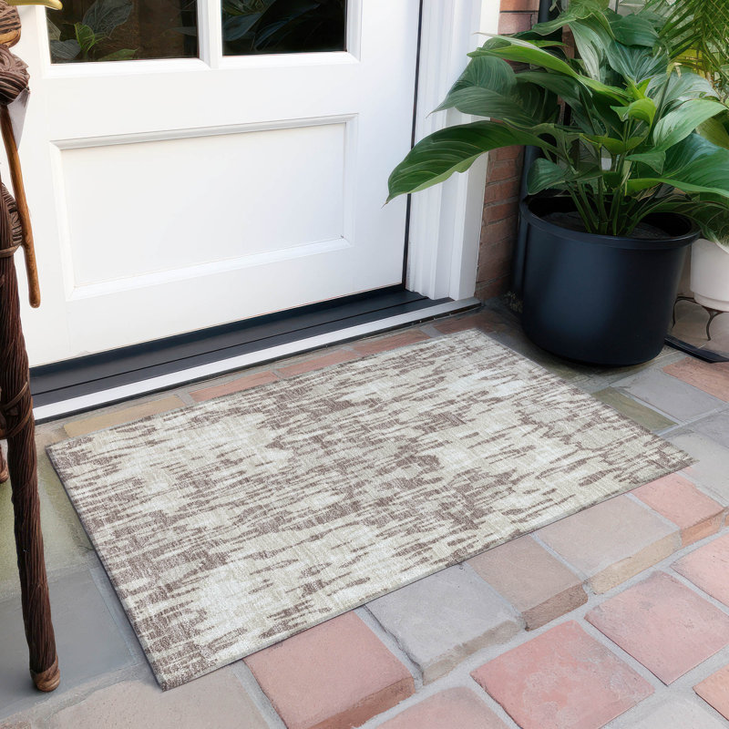 Putty 30" x 20" Synthetic Washable Non-slip Rectangular Rug
