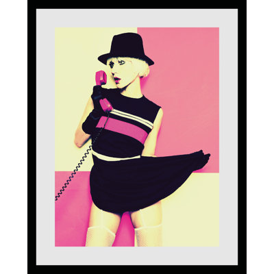 Woman on the phone 1 Piece Single Picture Frame Wall Art