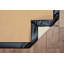 Tapis berbère beige fait à la main avec bordure en similicuir noir fabriqué à la main Nannette-77062810