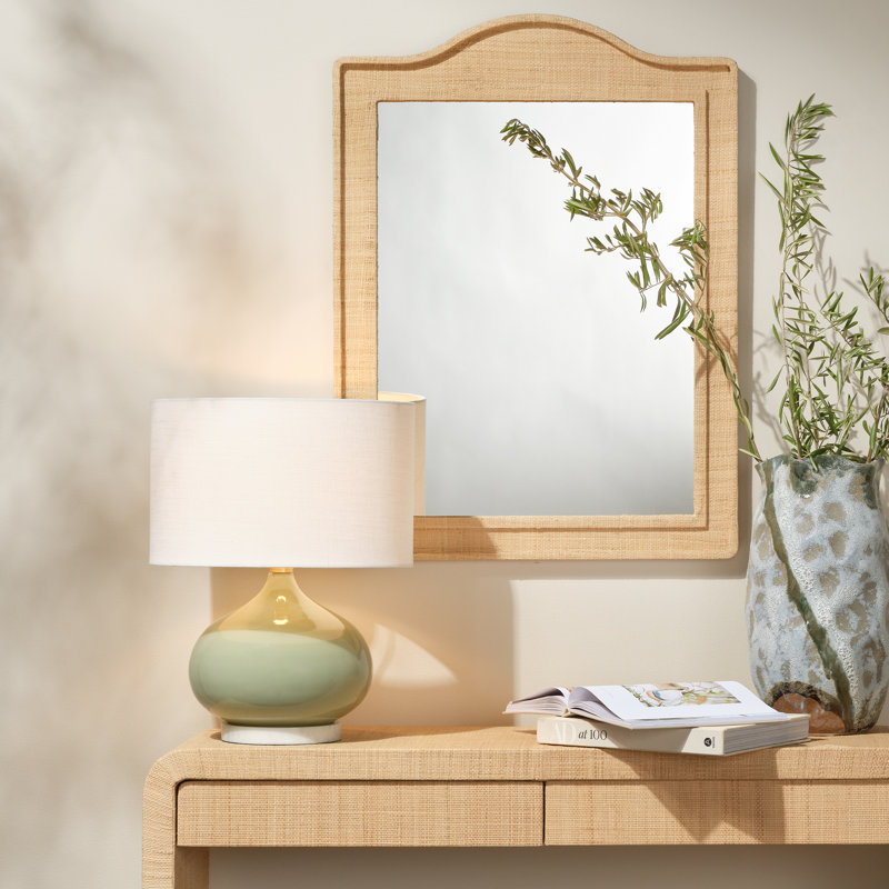 Moss Glass Table Lamp, Sage Green