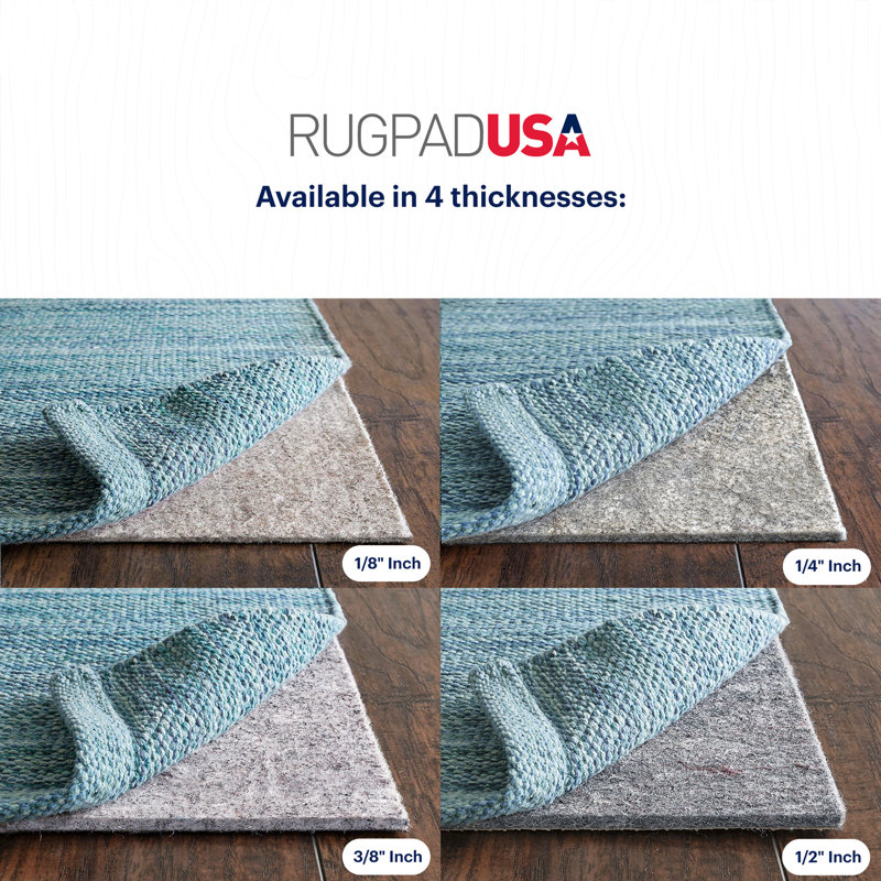 Classic Non-Slip Felt & Rubber Rug Pad, Round 9', 0.13"