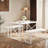 Aithan 3-Piece 43.3 Inch White Dining Table Set with Benches, Rustic Kitchen Table Set for Small Spaces, Modern Farmhouse Dining Set with Bench for Kitchen & Dining Room-1960973184-2009791581