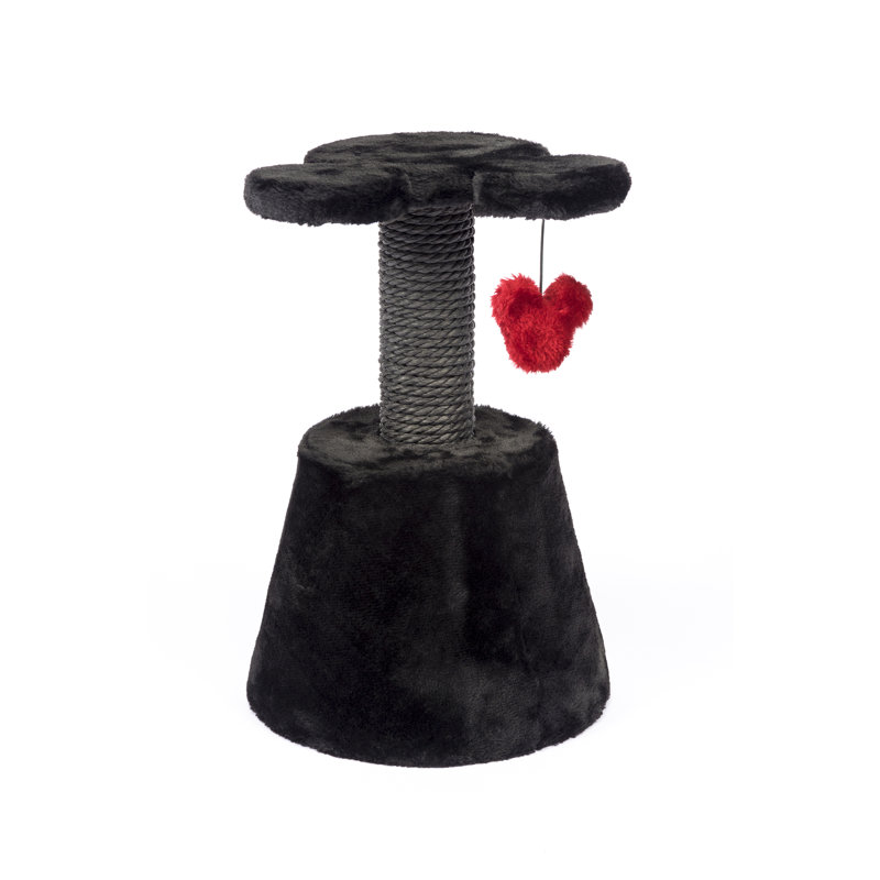 14" Dark Gray and Red Sisal Cat Activity Center
