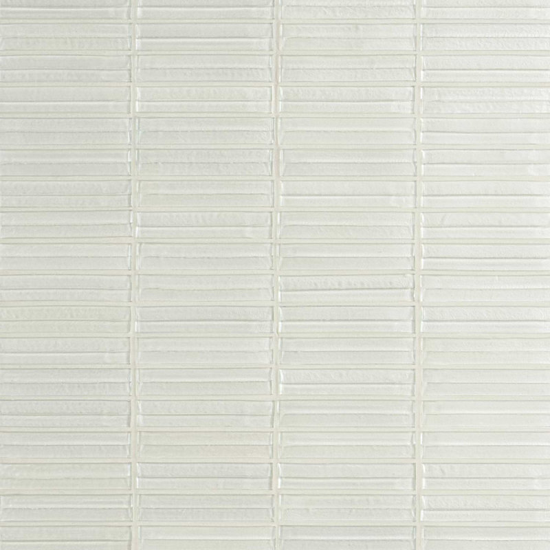 Maya Stacked 12x12 Polished Glass Mosaic Tile, Stacked Pearl