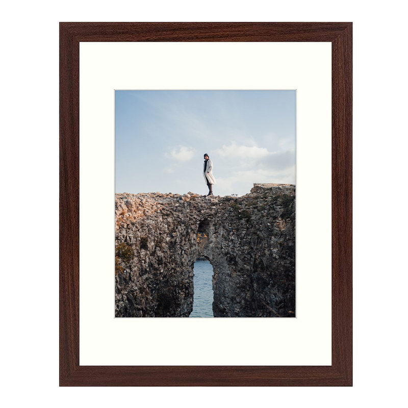 Cadre pour photo simple en bois mat - Basics by Wayfair ™, Noyer, 11 po x 14 po emmêlé à 8 po x 10 po