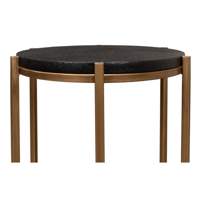 Shagreen End Table, Black