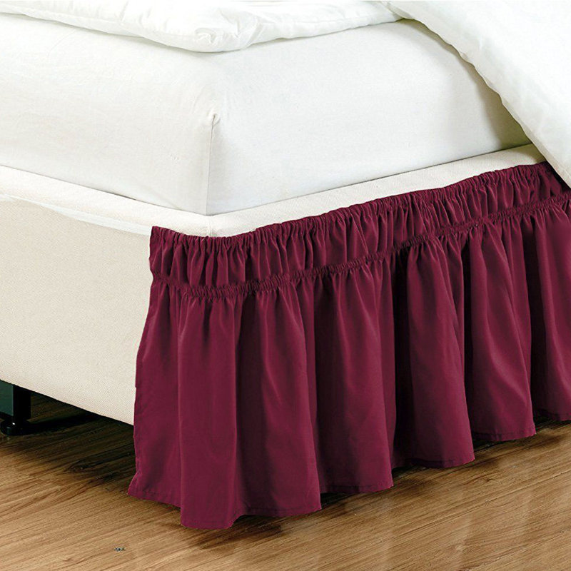 Ruffled Wrap Around Bed Skirt, Twin, Red